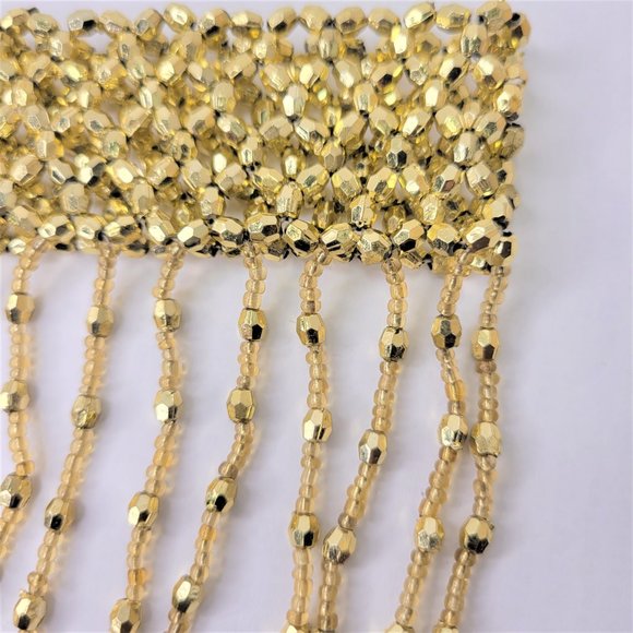 Gold Tassel Choker Necklace & Arm Wrist Jewelry Accessory Halloween Costume NEW - Picture 12 of 14